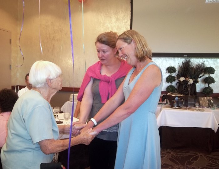 Oma and the Lemp girls at her birthday celebration in 2011