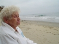 Oma reflecting at San Elijo Beach in 2006